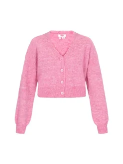 MyMo Damen Strickjacke in pink - Ausschnitt: Rundhals