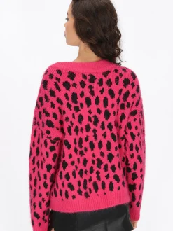 MyMo Damen Strickjacke in pink - Ausschnitt: Rundhals