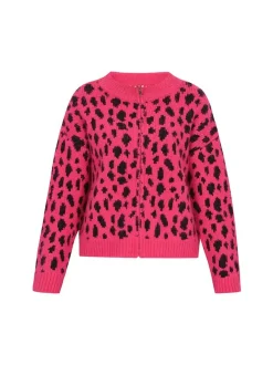 MyMo Damen Strickjacke in pink - Ausschnitt: Rundhals