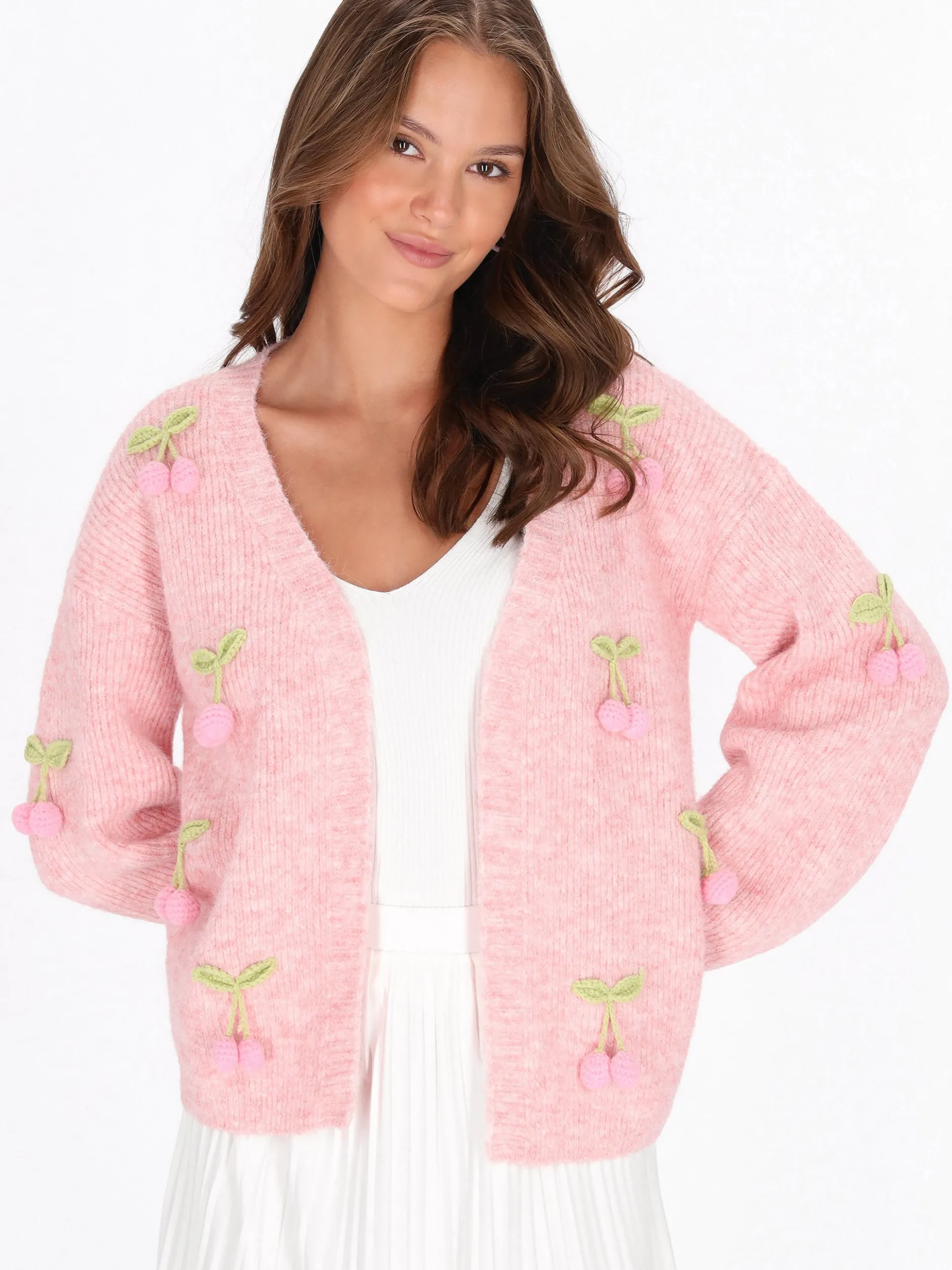 MyMo Damen Strickjacke in pink