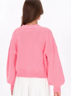 MyMo Damen Strickjacke in pink