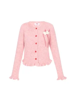 MyMo Damen Strickjacke in pink - Ausschnitt: Rundhals
