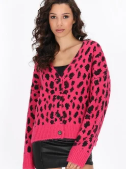 MyMo Damen Strickjacke in pink