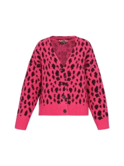 MyMo Damen Strickjacke in pink