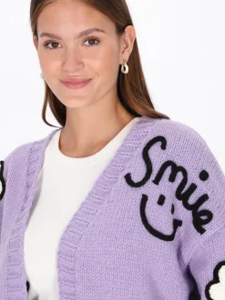 MyMo Damen Strickjacke in purple