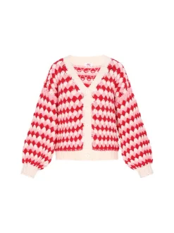 MyMo Damen Strickjacke in rot