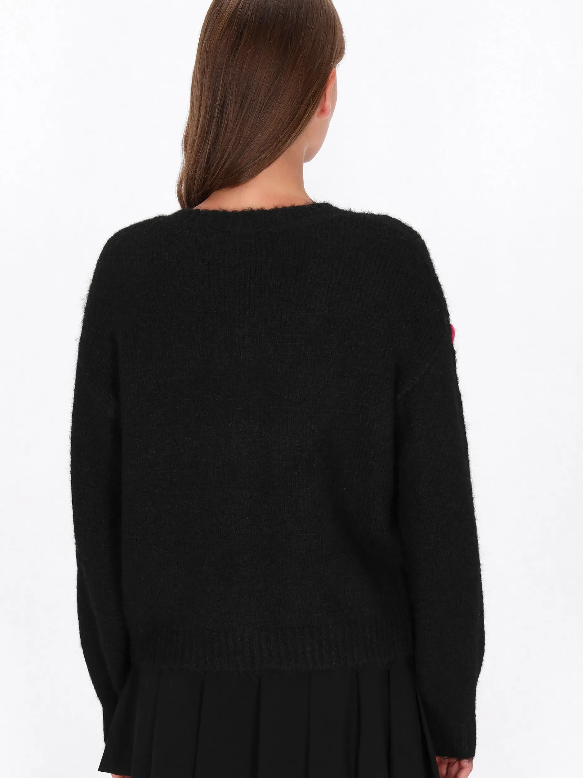 MyMo Damen Strickjacke in schwarz - Ausschnitt: Rundhals