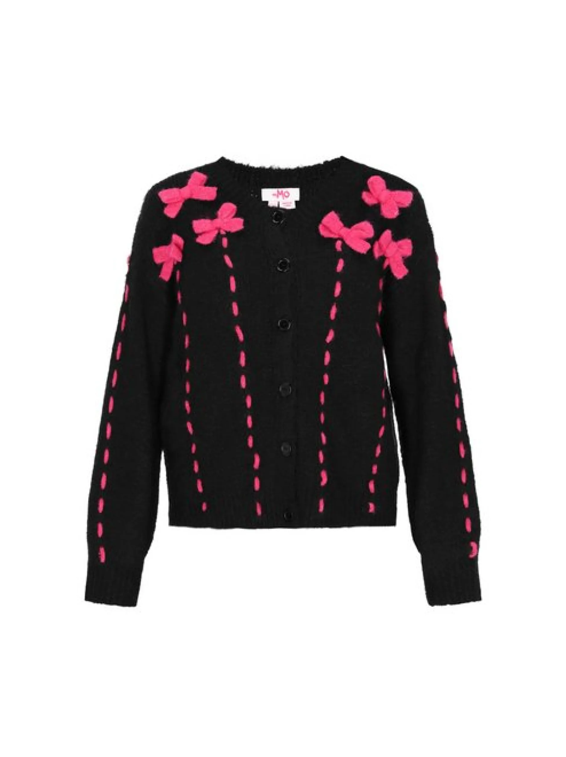 MyMo Damen Strickjacke in schwarz - Ausschnitt: Rundhals