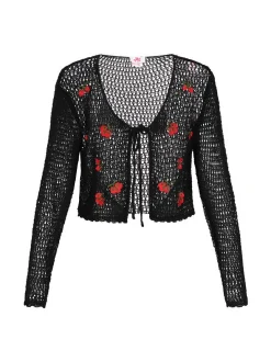 MyMo Damen Strickjacke in schwarz