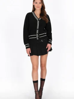 MyMo Damen Strickjacke in schwarz