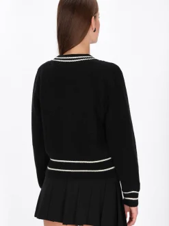 MyMo Damen Strickjacke in schwarz