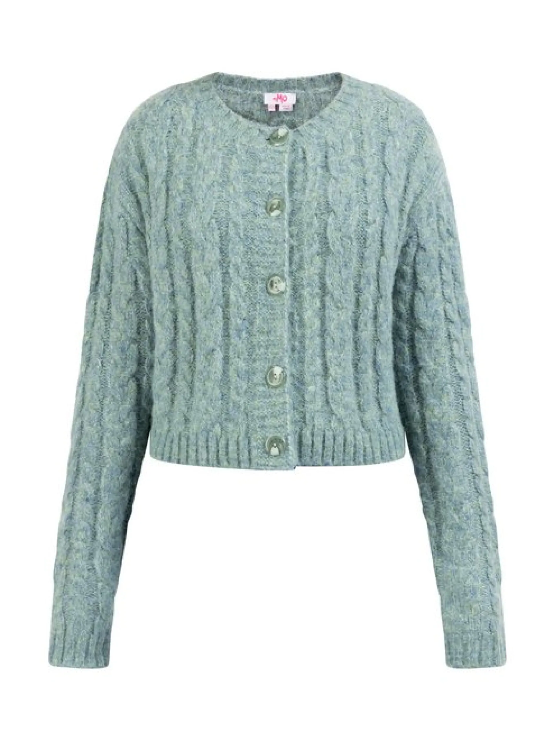 MyMo Damen Strickjacke in türkis - Ausschnitt: Rundhals