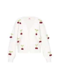 MyMo Damen Strickjacke in weiß