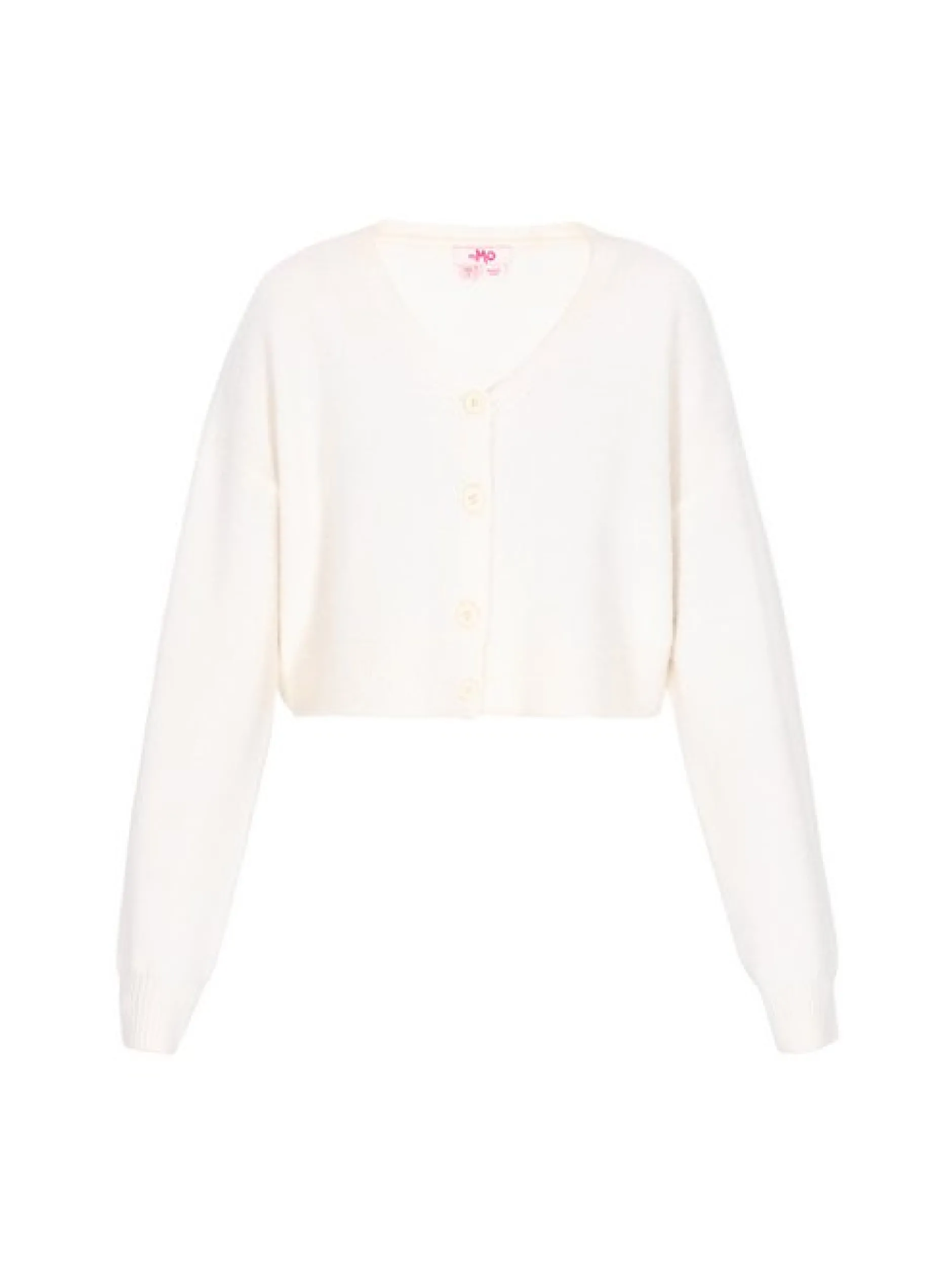 MyMo Damen Strickjacke in weiß - Ausschnitt: Rundhals