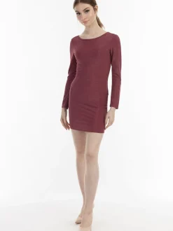 MyMo Damen Strick-Langarmkleid mini in pink
