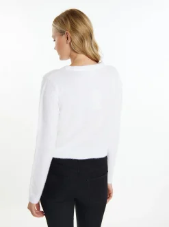 MyMo Damen Strickpullover in ecru - Ausschnitt: Rundhals