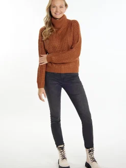 MyMo Damen Strickpullover in braun