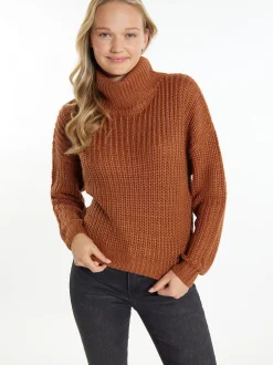 MyMo Damen Strickpullover in braun