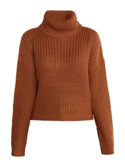MyMo Damen Strickpullover in braun