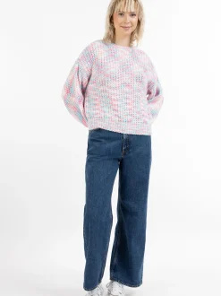 MyMo Damen Strickpullover in rosa - Ausschnitt: Rundhals