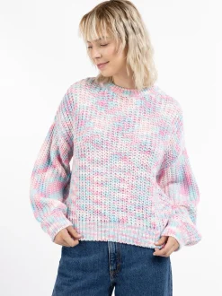 MyMo Damen Strickpullover in rosa - Ausschnitt: Rundhals