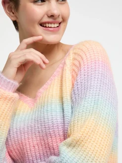 MyMo Damen Strickpullover in mehrfarbig