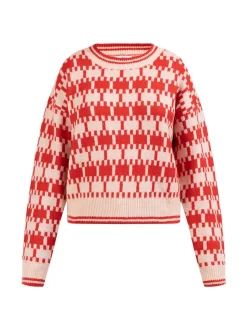 MyMo Damen Strickpullover in rot - Ausschnitt: Rundhals