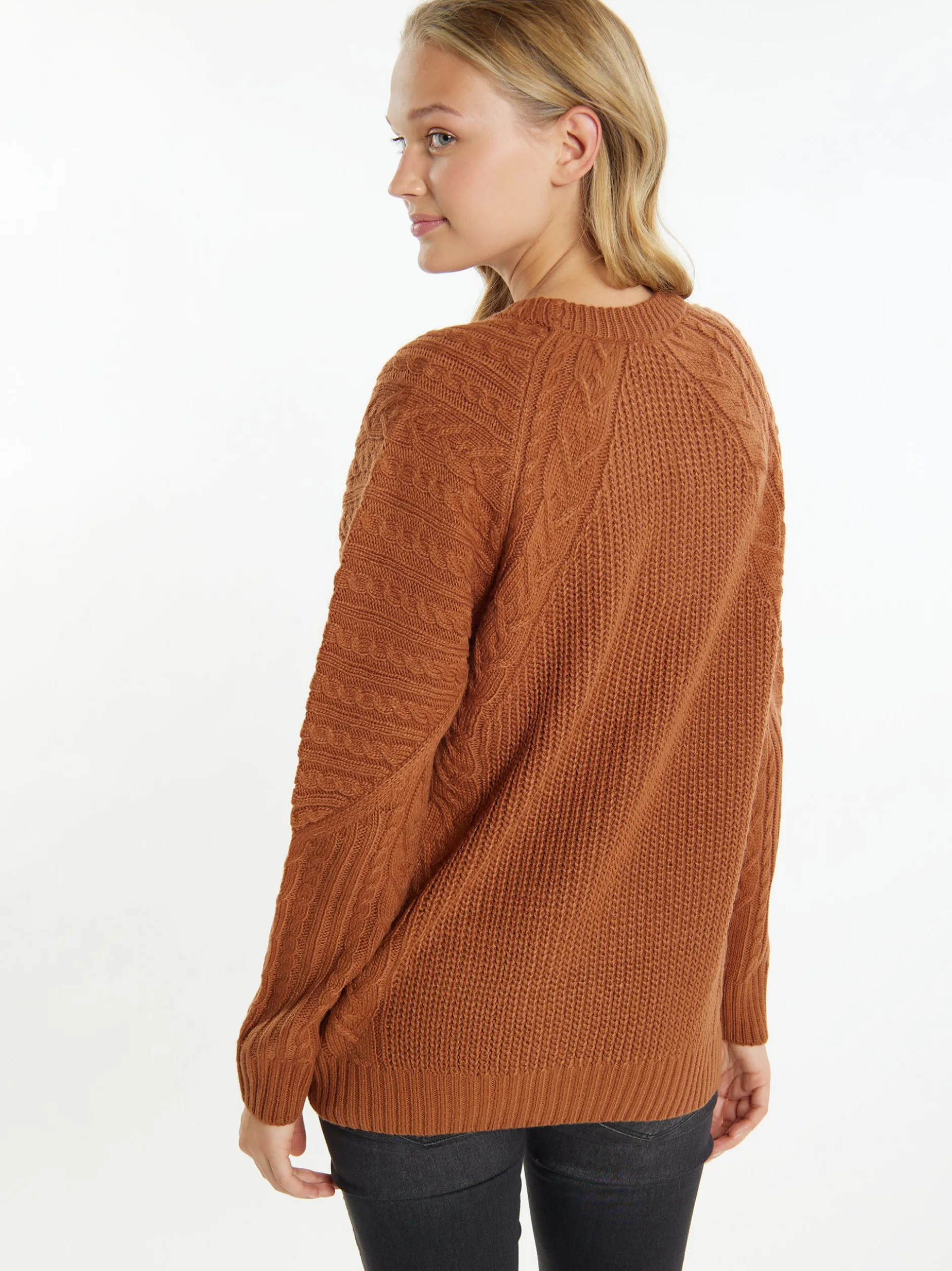 MyMo Damen Strickpullover in braun