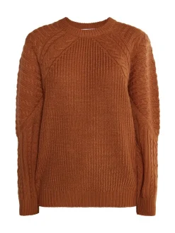 MyMo Damen Strickpullover in braun