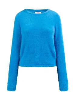 MyMo Damen Strickpullover in blau - Ausschnitt: Rundhals