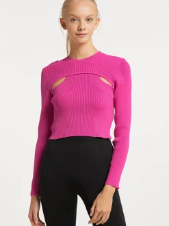 MyMo Damen Strickpullover in pink