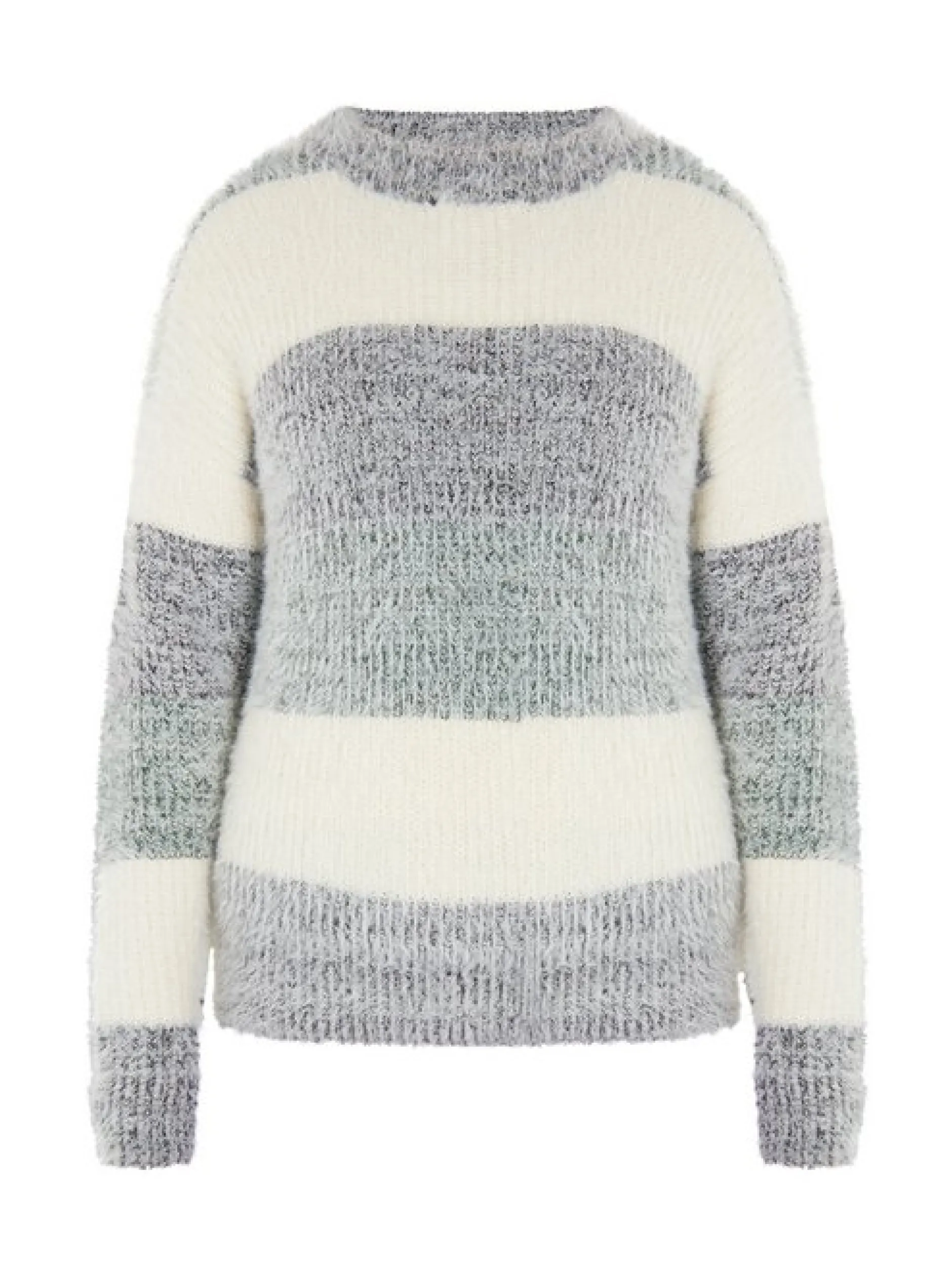 MyMo Damen Strickpullover in ecru - Ausschnitt: Rundhals