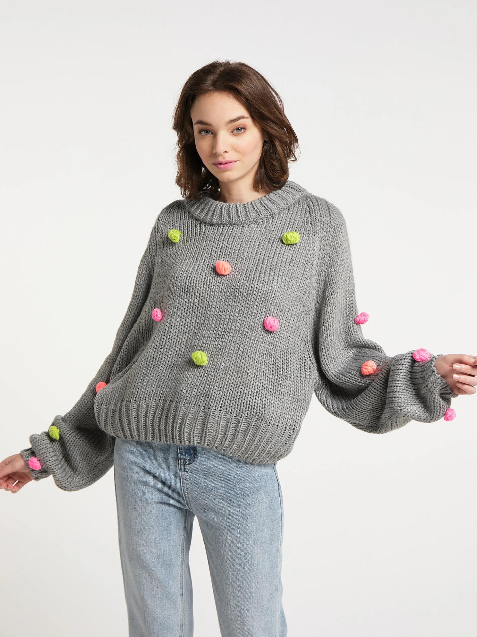 MyMo Damen Strickpullover in mehrfarbig