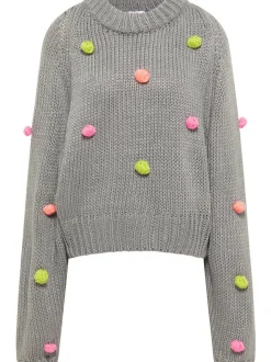 MyMo Damen Strickpullover in mehrfarbig
