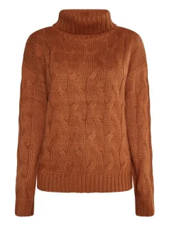 MyMo Damen Strickpullover in braun