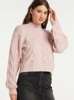 MyMo Damen Strickpullover in altrosa