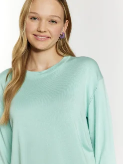 MyMo Damen Strickpullover in mint - Ausschnitt: Rundhals