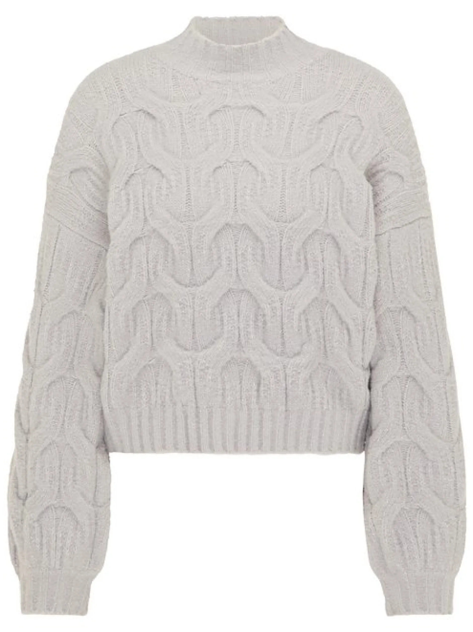 MyMo Damen Strickpullover in hellgrau