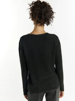 MyMo Damen Strickpullover in schwarz