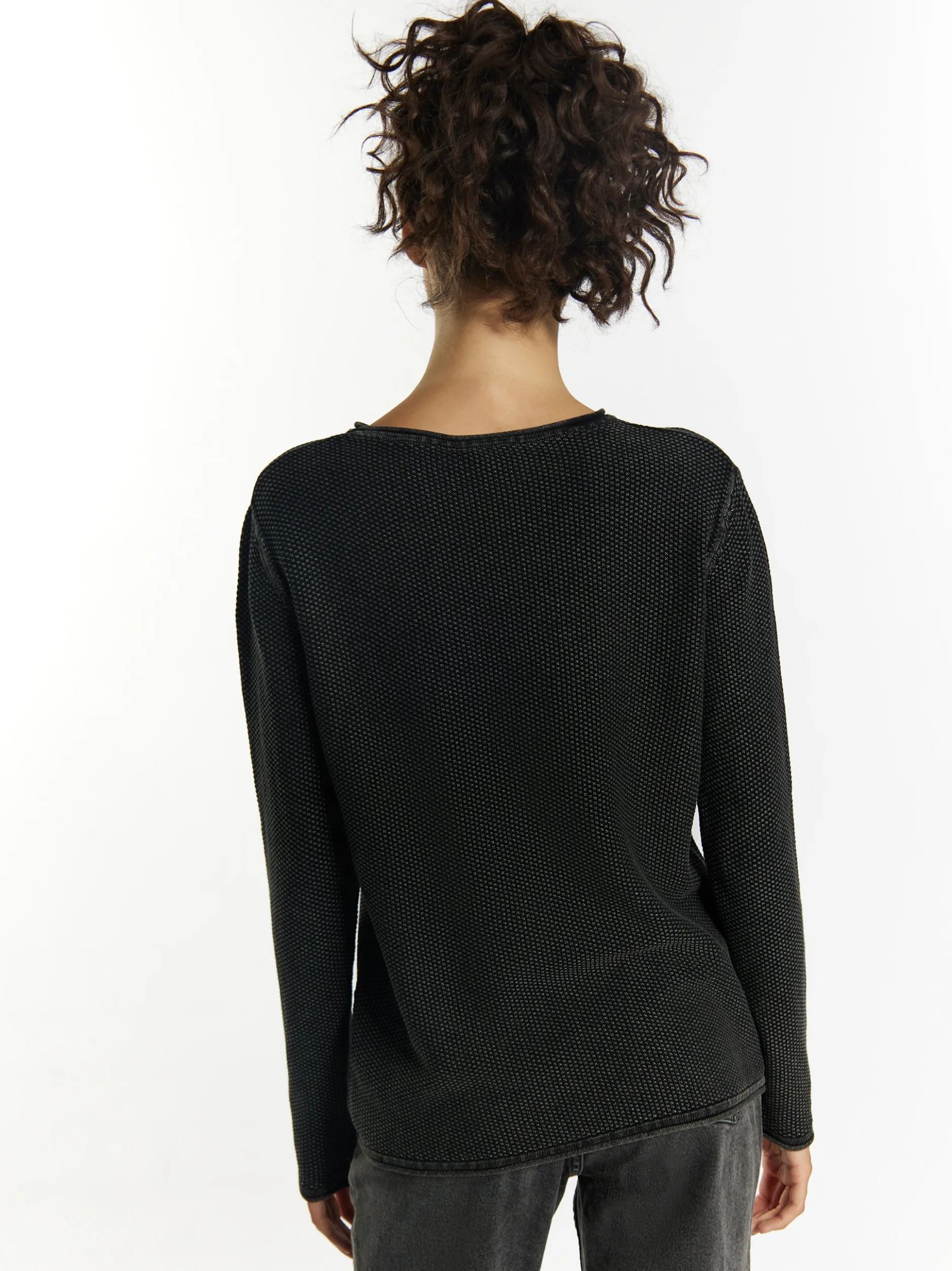 MyMo Damen Strickpullover in schwarz