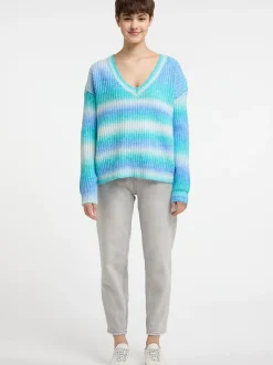 MyMo Damen Strickpullover in türkis