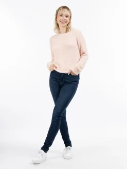 MyMo Damen Strickpullover in rosa - Ausschnitt: Rundhals