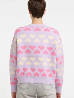 MyMo Damen Strickpullover in flieder