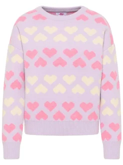 MyMo Damen Strickpullover in flieder