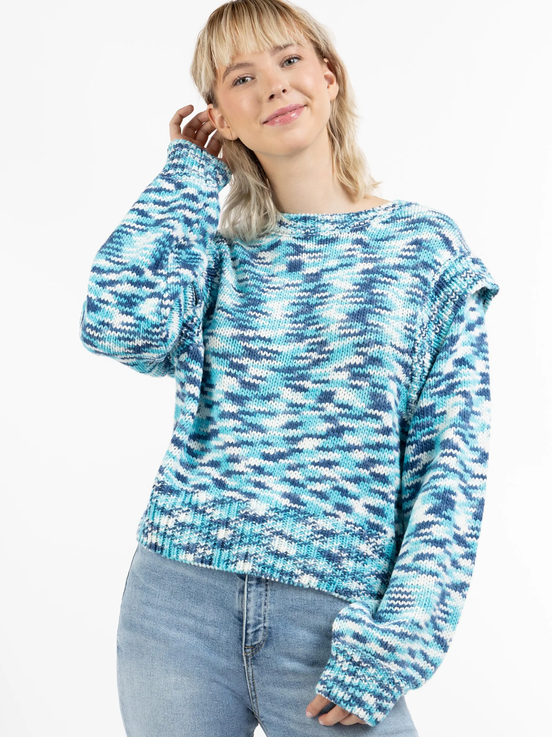MyMo Damen Strickpullover in mehrfarbig