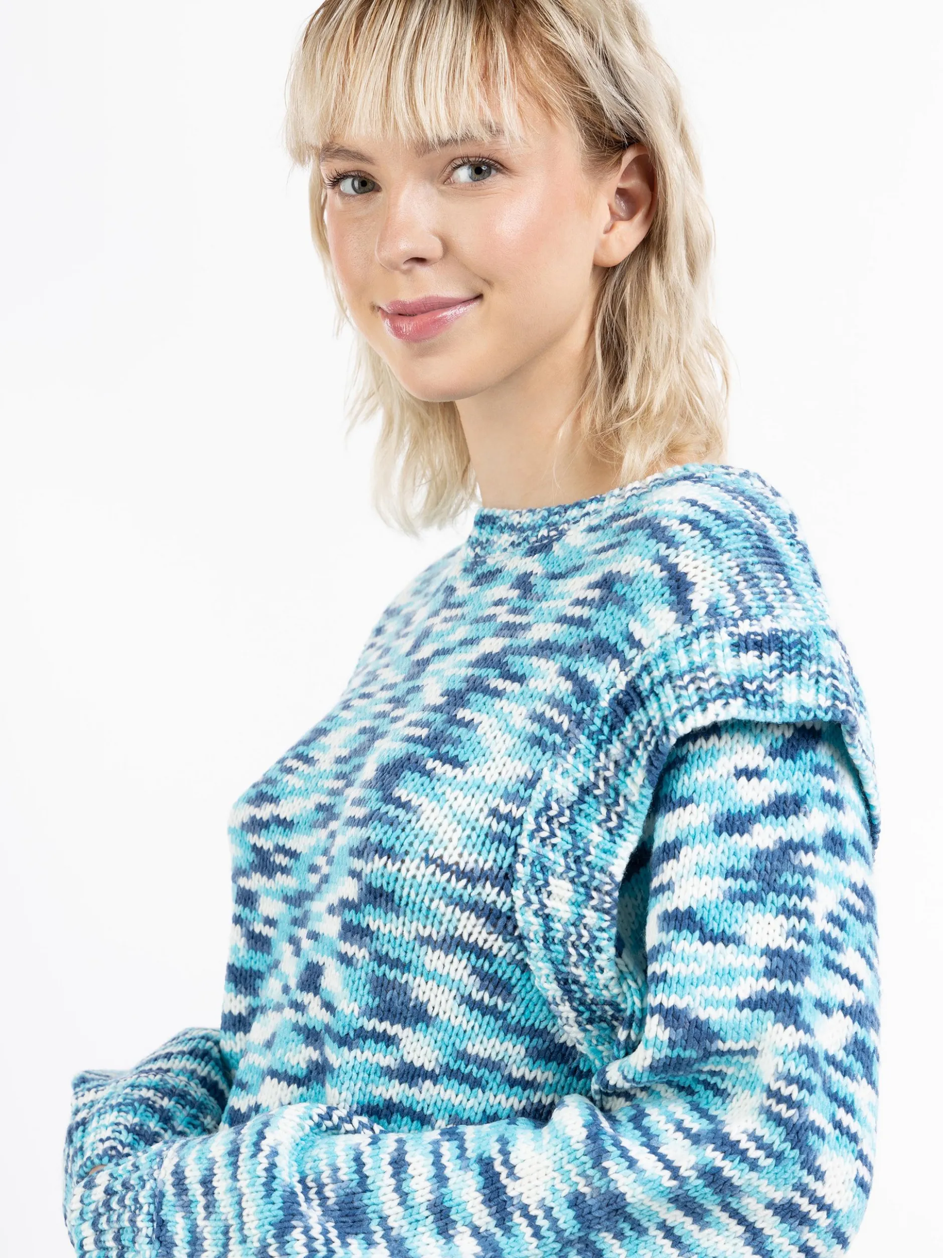 MyMo Damen Strickpullover in mehrfarbig