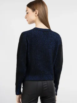 MyMo Damen Strickpullover in schwarz