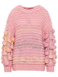 MyMo Damen Strickpullover in rosa - Ausschnitt: Rundhals