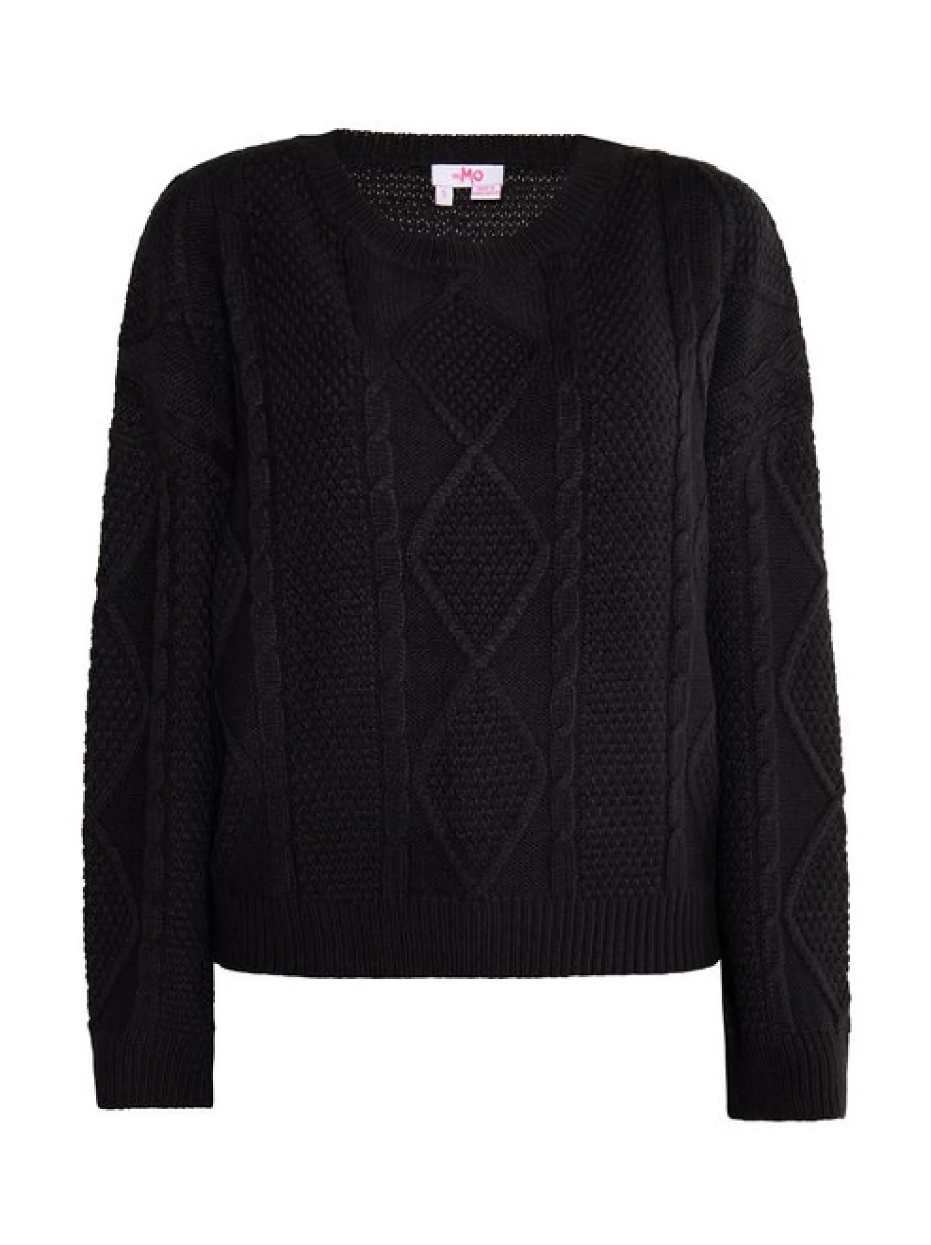 MyMo Damen Strickpullover in schwarz