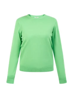 MyMo Damen Strickpullover in grün - Ausschnitt: Rundhals